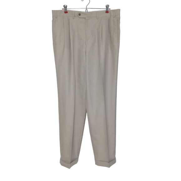 Lauren Ralph Lauren Mens Slacks Size 36X32 Beige Pleated Front Dress Pants - Picture 1 of 4